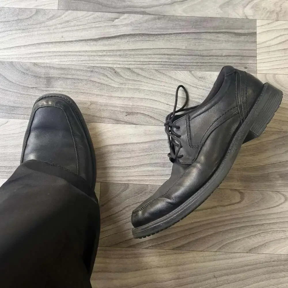 Rockport A13013 Black Leather Lace Up Dress Shoes